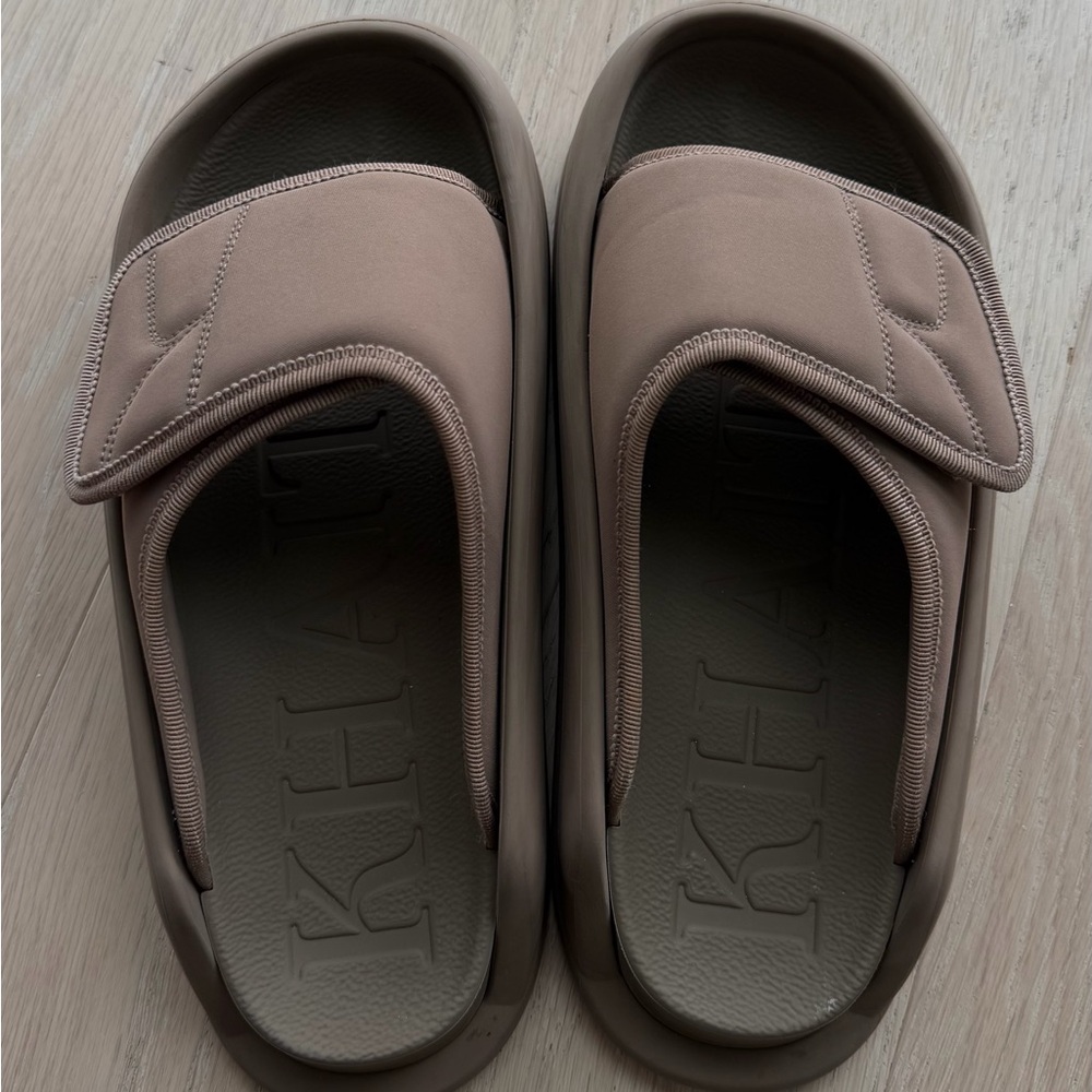 KHAITE Taupe rockaway Slide Sandals